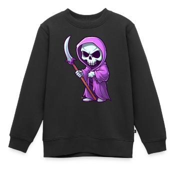 Autocollant Graffiti Grim Reaper - Sweat Premium enfant bio - noir - Devant - AI Model Kid Female (0cm)