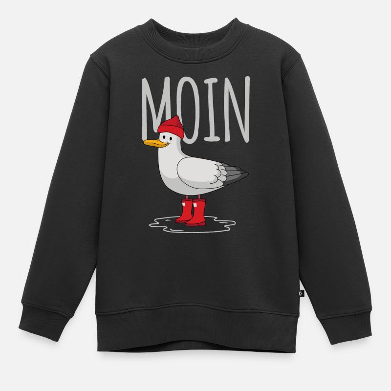 Moin Möwe - Kinder Premium Organic Sweatshirt - Schwarz