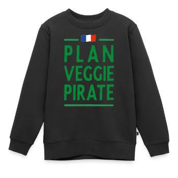 Essen mit vegetarischem Humor - Kinder Premium Organic Sweatshirt - Schwarz - Vorne - AI Model Kid Female (0cm)