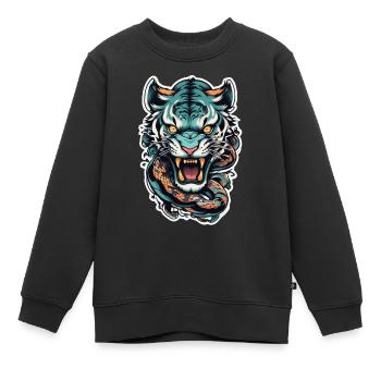 Tiger Japanisches Tattoo - Kinder Premium Organic Sweatshirt - Schwarz - Vorne - AI Model Kid Female (0cm)