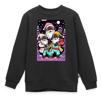 Afro Weihnachtsmann - Traditionen brechen - Kinder Premium Organic Sweatshirt - Schwarz - Vorne - AI Model Kid Female (0cm)