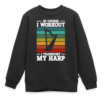 Harfe - Kinder Premium Organic Sweatshirt - Schwarz - Vorne - AI Model Kid Female (0cm)