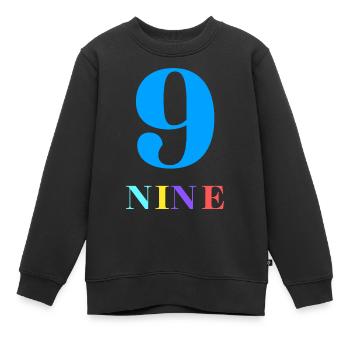 Neun-9-jähriges Jubiläum - Kinder Premium Organic Sweatshirt - Schwarz - Vorne - AI Model Kid Female (0cm)