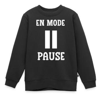En mode pause - Sweat Premium enfant bio - noir - Devant - AI Model Kid Female (0cm)