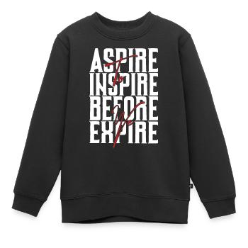 Aspire Avant d’expirer blanc - Sweat Premium enfant bio - noir - Devant - AI Model Kid Female (0cm)