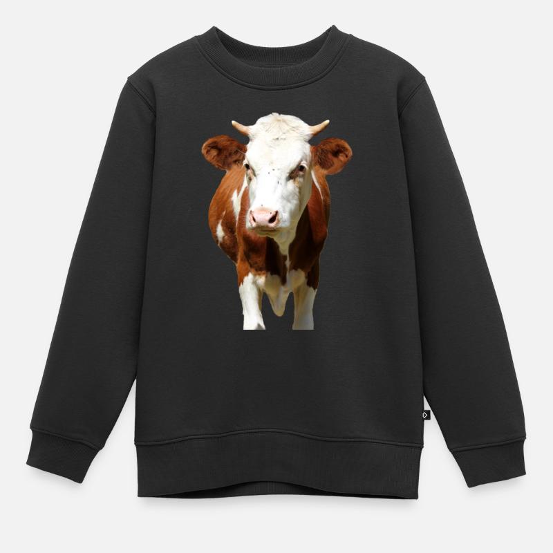 Tête de vache - Sweat Premium enfant bio - noir