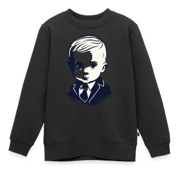 Jeune Gentleman - Sweat Premium enfant bio - noir - Devant - AI Model Kid Female (0cm)
