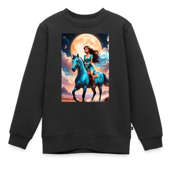 personalisiertes Design-Muttergeschenk - Kinder Premium Organic Sweatshirt - Schwarz - Vorne - AI Model Kid Female (0cm)