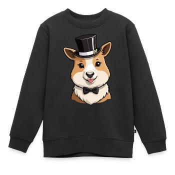 Alpakakopf mit Hut - Kinder Premium Organic Sweatshirt - Schwarz - Vorne - AI Model Kid Female (0cm)