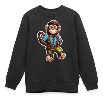 Lederhosen / Animal / Costume traditionnel / Tradition / Singe - Sweat Premium enfant bio - noir - Devant - AI Model Kid Female (0cm)