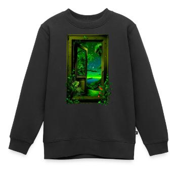 Tür ins Paradies - Kinder Premium Organic Sweatshirt - Schwarz - Vorne - AI Model Kid Female (0cm)