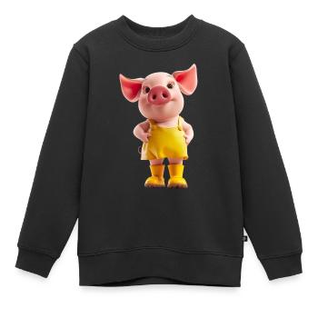 Kleines freches Ferkel - Kinder Premium Organic Sweatshirt - Schwarz - Vorne - AI Model Kid Female (0cm)
