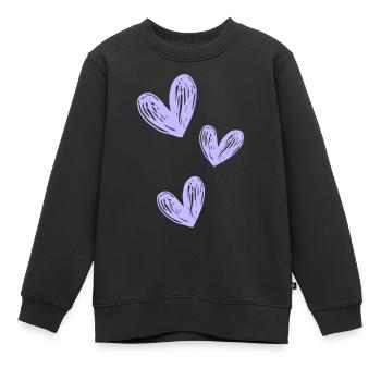 Love purple - Kinder Premium Organic Sweatshirt - Schwarz - Vorne - AI Model Kid Female (0cm)