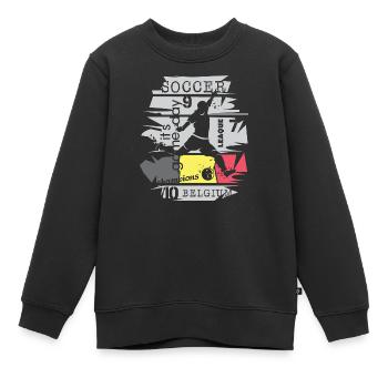 Fußball Belgien Torschuss Spieler Illustration - Kinder Premium Organic Sweatshirt - Schwarz - Vorne - AI Model Kid Female (0cm)