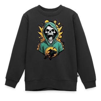 La mort dans le quartier - Sweat Premium enfant bio - noir - Devant - AI Model Kid Female (0cm)