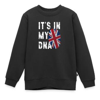 ES IST IN MEINER DNA Britische Flagge England Großbritannien Großbritannien - Kinder Premium Organic Sweatshirt - Schwarz - Vorne - AI Model Kid Female (0cm)