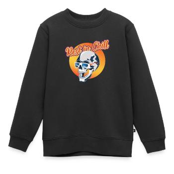 Rest in Chill Skull - Kinder Premium Organic Sweatshirt - Schwarz - Vorne - AI Model Kid Female (0cm)