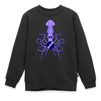 Octopus Octopus Squid Squid Record - Sweat Premium enfant bio - noir - Devant - AI Model Kid Female (0cm)