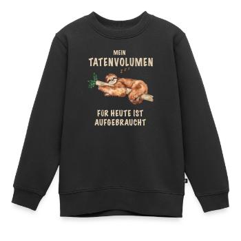 Mon volume d’actions est épuisé Paroles amusantes - Sweat Premium enfant bio - noir - Devant - AI Model Kid Female (0cm)