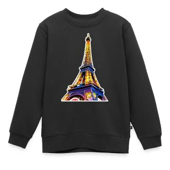 Eiffel tower #16 - Kids Premium Organic Sweatshirt - black - Front - AI Model Kid Female (0cm)