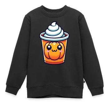 Becher - Kinder Premium Organic Sweatshirt - Schwarz - Vorne - AI Model Kid Female (0cm)