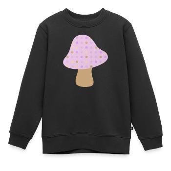Champignon Brun Pois Pois Pastel Woodland Pépinière - Sweat Premium enfant bio - noir - Devant - AI Model Kid Female (0cm)