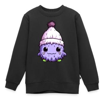 Erkältung Winter Virus Comic - Kinder Premium Organic Sweatshirt - Schwarz - Vorne - AI Model Kid Female (0cm)
