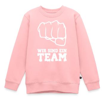 We are a team 1 - Kids Premium Organic Sweatshirt - rose - Front - AI Model Kid Female (0cm)