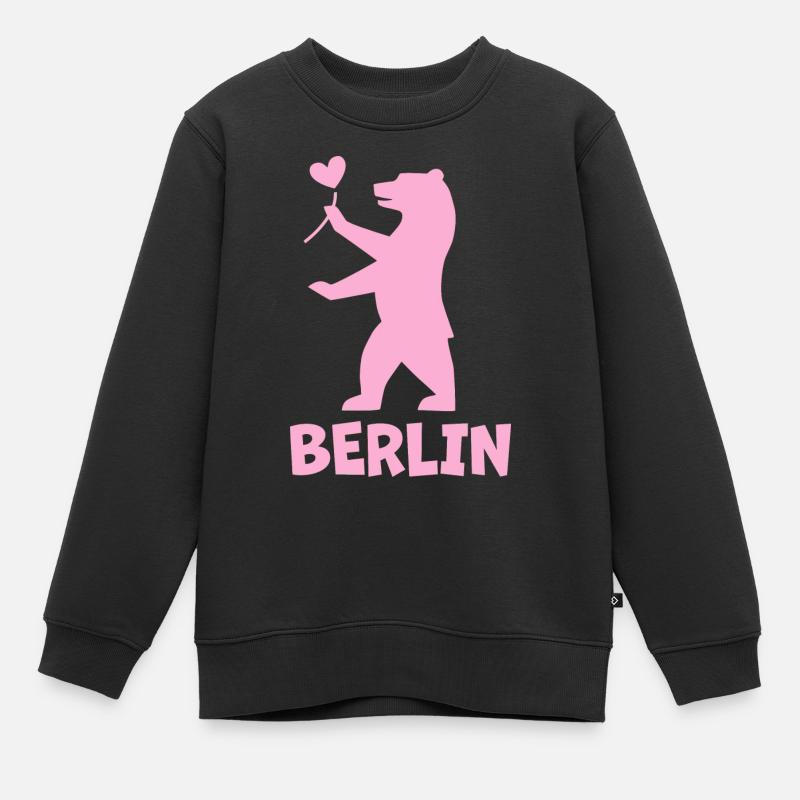 Berlin Berlin Ours - Sweat Premium enfant bio - noir