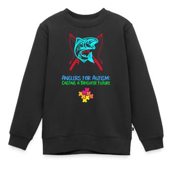 Angler für Autismus sorgen für eine bessere Zukunft - Kinder Premium Organic Sweatshirt - Schwarz - Vorne - AI Model Kid Female (0cm)