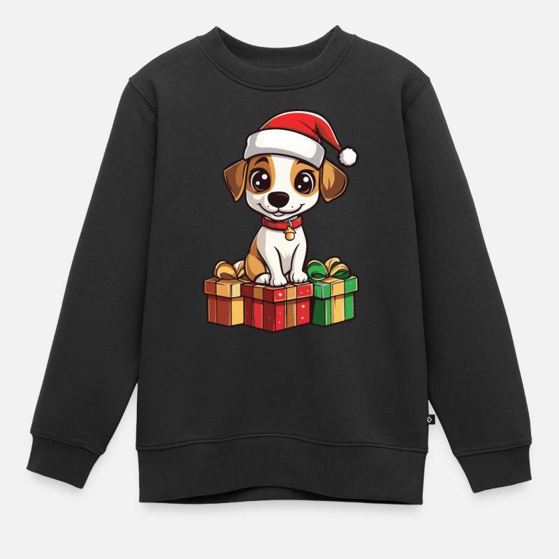 Jack Russel Terrier Chien Cadeaux de Noël - Sweat Premium enfant bio - noir