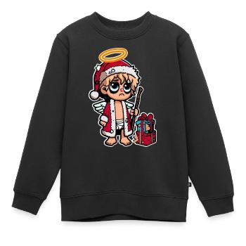 Lustiges Müdes Christkind - Kinder Premium Organic Sweatshirt - Schwarz - Vorne - AI Model Kid Female (0cm)