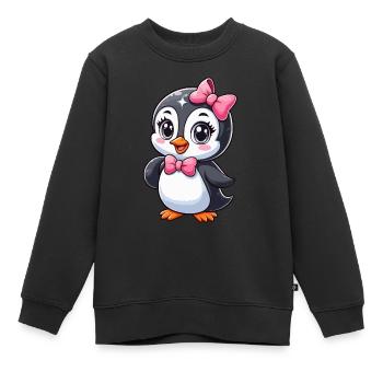 Mädchen Pinguin - Kinder Premium Organic Sweatshirt - Schwarz - Vorne - AI Model Kid Female (0cm)