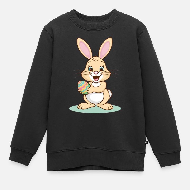 Osterhase - Kinder Premium Organic Sweatshirt - Schwarz