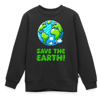 erde planet save the earth - Kinder Premium Organic Sweatshirt - Schwarz - Vorne - AI Model Kid Female (0cm)