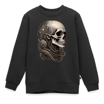 Crâne - Sweat Premium enfant bio - noir - Devant - AI Model Kid Female (0cm)