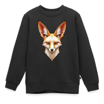 Fennec-Kopf in Farbe - Kinder Premium Organic Sweatshirt - Schwarz - Vorne - AI Model Kid Female (0cm)