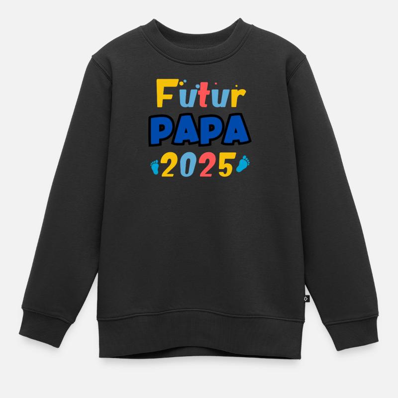 Future Dad 2025 Rainbow - Kinder Premium Organic Sweatshirt - Schwarz