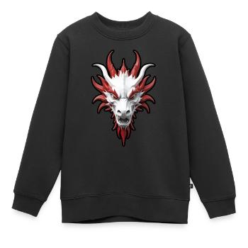 Roter und weißer Drachenkopf - Kinder Premium Organic Sweatshirt - Schwarz - Vorne - AI Model Kid Female (0cm)
