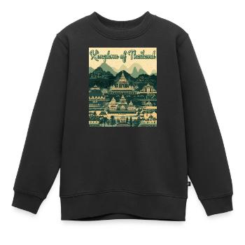 Panorama du temple du Royaume de Thaïlande - Sweat Premium enfant bio - noir - Devant - AI Model Kid Female (0cm)