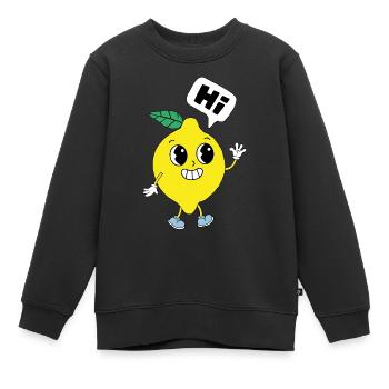 Salut Lemon - Sweat Premium enfant bio - noir - Devant - AI Model Kid Female (0cm)