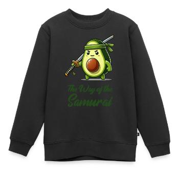 avocado samurai obst - Kinder Premium Organic Sweatshirt - Schwarz - Vorne - AI Model Kid Female (0cm)