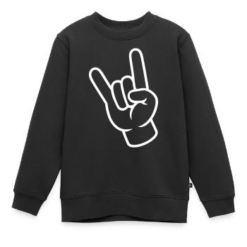 Fête de signature de la main - Sweat Premium enfant bio - noir - Devant - AI Model Kid Female (0cm)