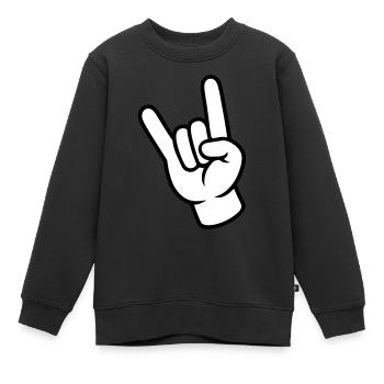 Fête de signature de la main - Sweat Premium enfant bio - noir - Devant - AI Model Kid Female (0cm)