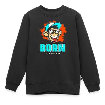 source - Sweat Premium enfant bio - noir - Devant - AI Model Kid Female (0cm)