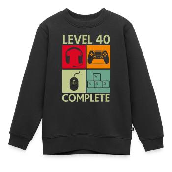 Level 40 Geburtstag Gamer - Kinder Premium Organic Sweatshirt - Schwarz - Vorne - AI Model Kid Female (0cm)