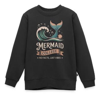 Mermaid College - Pas de faits, juste des vibrations - Sweat Premium enfant bio - noir - Devant - AI Model Kid Female (0cm)