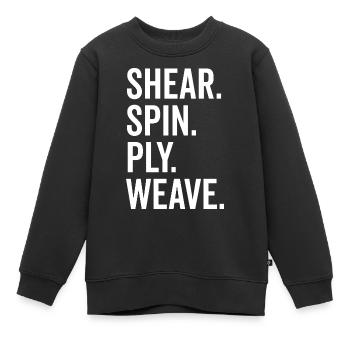 Scher-Spin-Ply-Gewebe - Kinder Premium Organic Sweatshirt - Schwarz - Vorne - AI Model Kid Female (0cm)