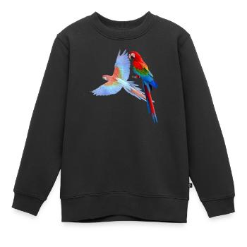 Perroquet - Sweat Premium enfant bio - noir - Devant - AI Model Kid Female (0cm)