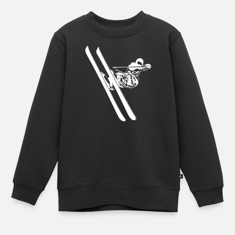 Skifahrer - Kinder Premium Organic Sweatshirt - Schwarz